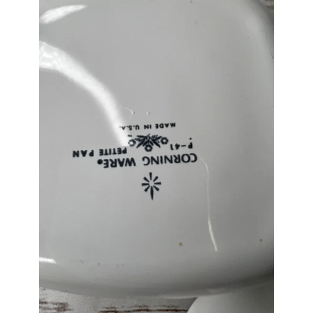 Corning Ware Petite Pan Blue Cornflower White Vintage P-41 Set of 3